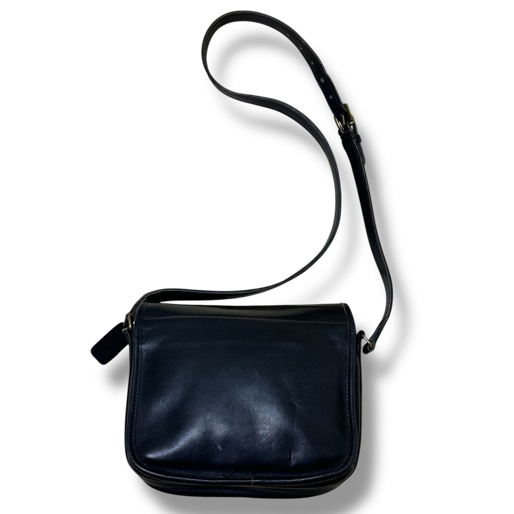 Coach Vintage Tailored Pouch #4110 Black Leather Flap Crossbody Purse 0440-936 - Picture 2 of 16